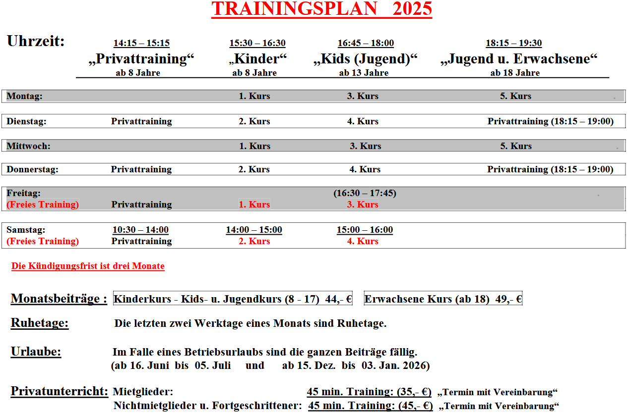 Training Plan Public